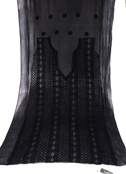 ISHIEQAs Pure Georgette Black Dress Material-DC0101F