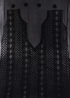 ISHIEQAs Pure Georgette Black Dress Material-DC0101F