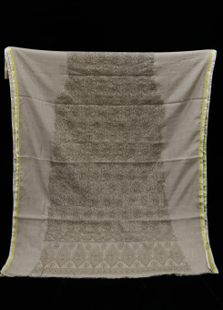 ISHIEQAs Chikan Grey A Chanderi Kurti Fabric - AN0105E