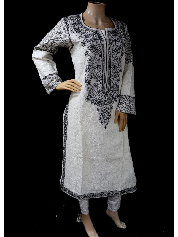 Paramount Women's Chikankari Cotton White Short Kurti/Top PC2945  (36-XS,White) : Amazon.in: Fashion