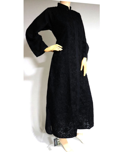 ISHIEQA's Aari work Black Cotton Kurti  - MV1101D