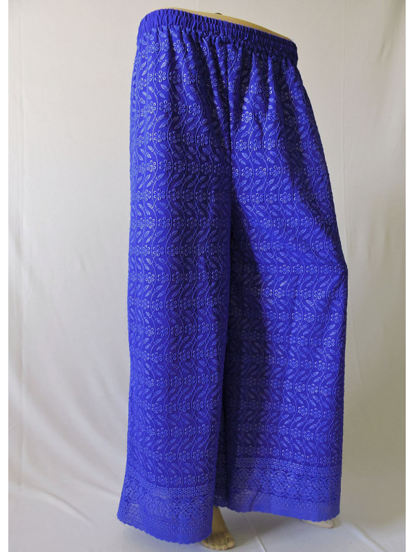 ISHIEQA's Fully Embroidered Navy Blue Georgette Plazzo - SC0102B