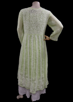 ISHIEQA's Lemon Georgette Anarkali Kurti  - AN0504D