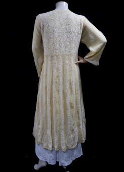 ISHIEQA's Beige Georgette Anarkali Kurti  - AN0504D