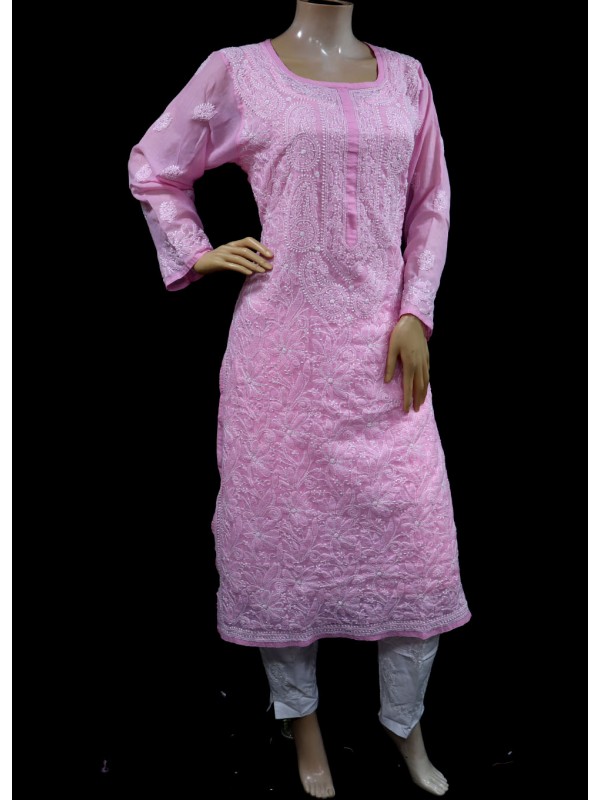 Buy Yogesh HANDIKRAFTS Pink Kurti with Full GHER SHARARA (XL) at Amazon.in