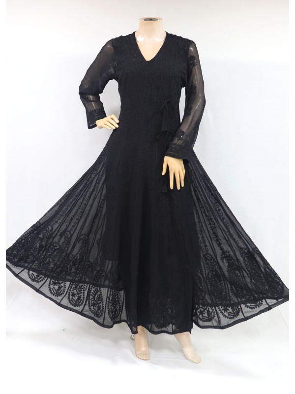 Beautiful black printed anarkali kurti with pant and designer printed  dupatta set fully stitched, Anarkali suit Anarkali dupatta set, dress –  qucum.com