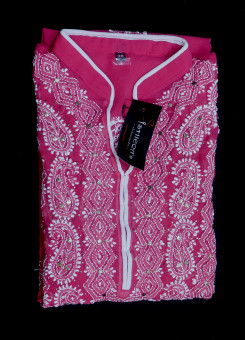 ISHIEQA's Coral Georgette Chikankari & Mukaish Kurti-MV0402E