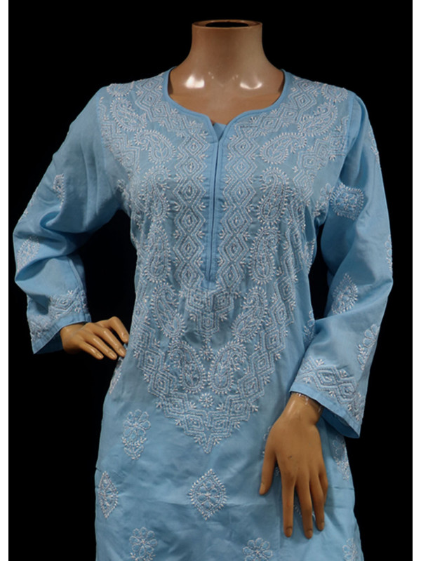 double shade chikankari kurti