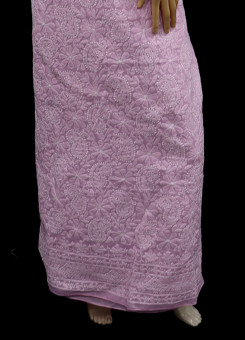 ISHIEQAs Chikankari Pink B Cotton Kurti Fabric - MV0204C