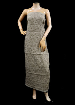 ISHIEQAs Chikan Grey Chanderi Kurti Fabric - AN0105E