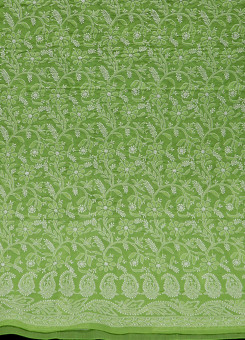 ISHIEQAs Chikankari Green B Cotton Kurti Fabric - MV0204C