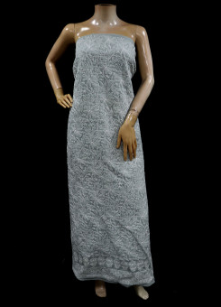 ISHIEQAs Chikankari Grey A Cotton Kurti Fabric - MV0204C