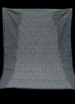 ISHIEQAs Chikankari Grey B Cotton Kurti Fabric - MV0204C