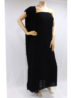 ISHIEQAs Pure Georgette Black Dress Material-DC0101F