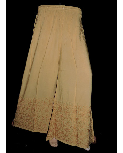 ISHIEQA's Aari work Beige Rayon Plazzo - AN0402C