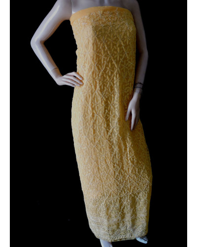 ISHIEQA's Yellow Georgette Kurti Fabric - VC0101D