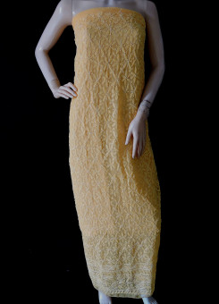 ISHIEQA's Yellow Georgette Kurti Fabric - VC0101D