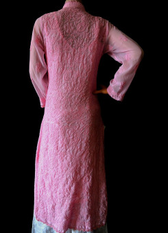 ISHIEQA's Designer Pink Georgette Chikankari Kurti  - DC0901B