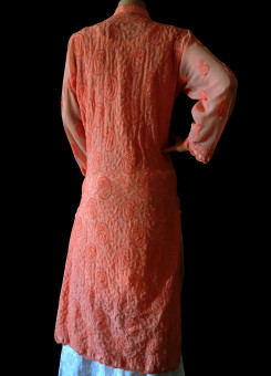 ISHIEQA's Designer Peach Georgette Chikankari Kurti  - DC0901B