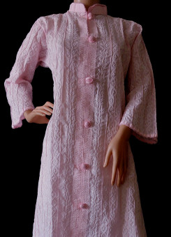 ISHIEQA's Pink Cotton Chikankari Kurti- DC1202B