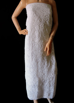 ISHIEQA's White-B Georgette Kurti Fabric - VC0102D