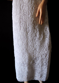 ISHIEQA's White-B Georgette Kurti Fabric - VC0102D