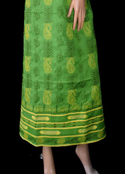 ISHIEQA's Green-Y Cotton Chikankari Kurti Fabric -KL0314C