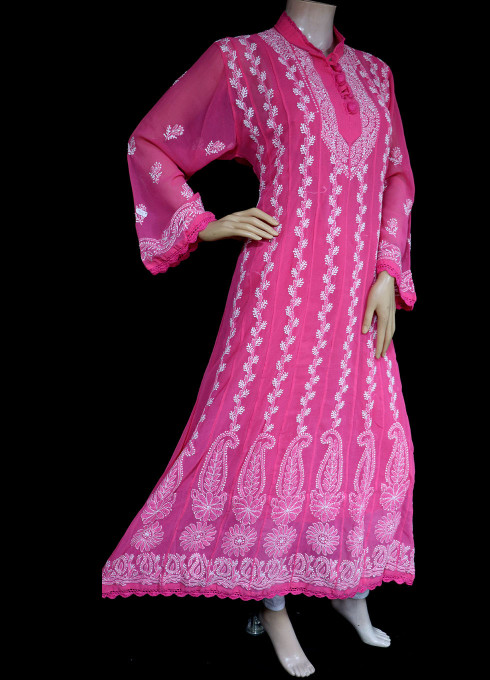 ISHIEQA's Coral Georgette kalidaar Kurti  - DC0123B