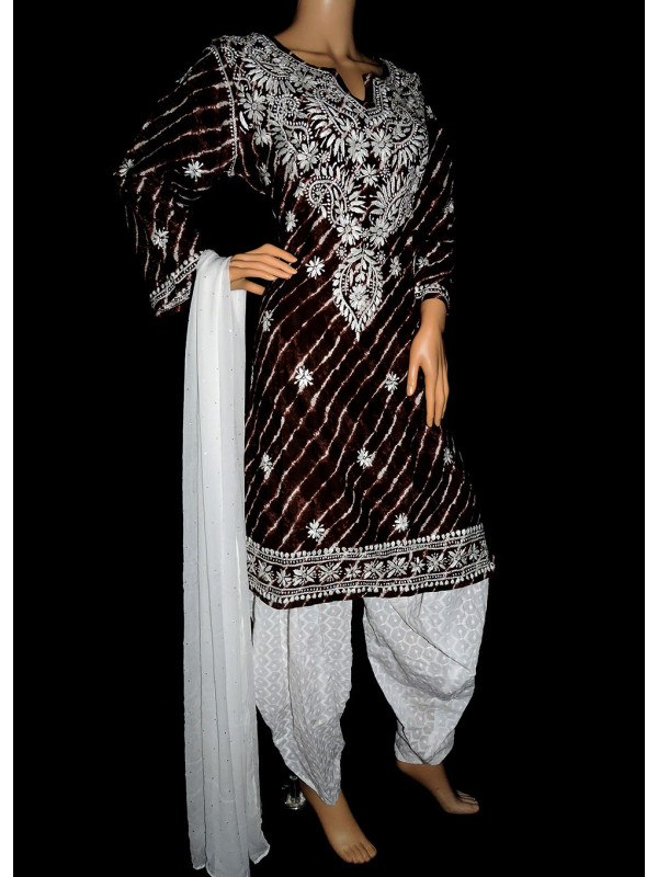 ISHIEQA's Brown Cotton Chikankari Kurti  - SF0401B
