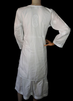 ISHIEQA's White Kalidaar Chikankari Cotton Kurti  - DC2306C