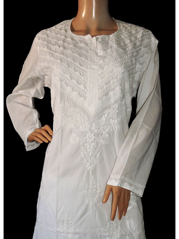white chikankari pants