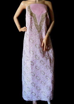 ISHIEQA's Pink Cotton Gotta Patti Kurti Fabric - DC2408C