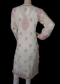 ISHIEQA's Pink Chikankari Cotton Kurti  - RR0105D