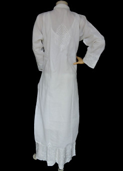 ISHIEQA's Aari work White Cotton Kurti  - MV1101D