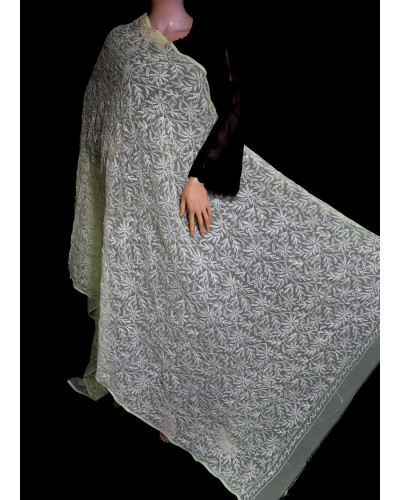 ISHIEQA's Lemon Georgette Chikankari Dupatta - KL0101D