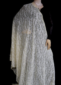 ISHIEQA's Beige Georgette Chikankari Dupatta - KL0101D