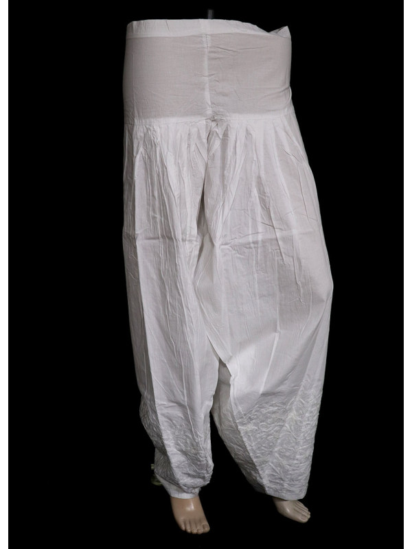 ISHIEQA's Aari work White Cotton Patiyala Salwar - AN0202B