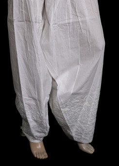 ISHIEQA's Aari work White Cotton Patiyala Salwar - AN0202B