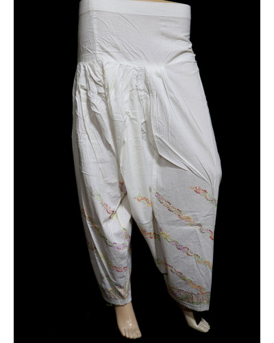 ISHIEQA's White Cotton Chikankari Salwar - KL0519D