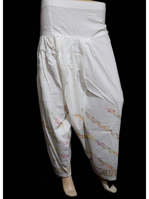 ISHIEQA's White Cotton Chikankari Salwar - KL0519D