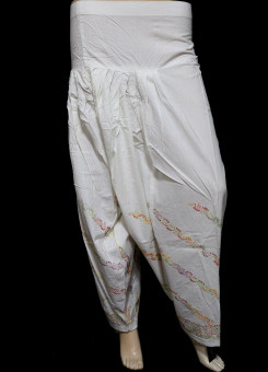 ISHIEQA's White Cotton Chikankari Salwar - KL0519D