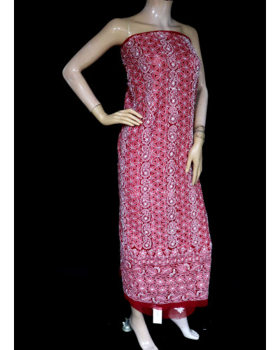 ISHIEQA's Red-C Georgette Kurti Fabric - KL0309D