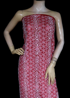 ISHIEQA's Red-C Georgette Kurti Fabric - KL0309D