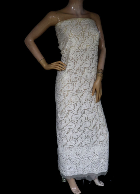 ISHIEQA's Beige Georgette Kurti Fabric - KL0310D