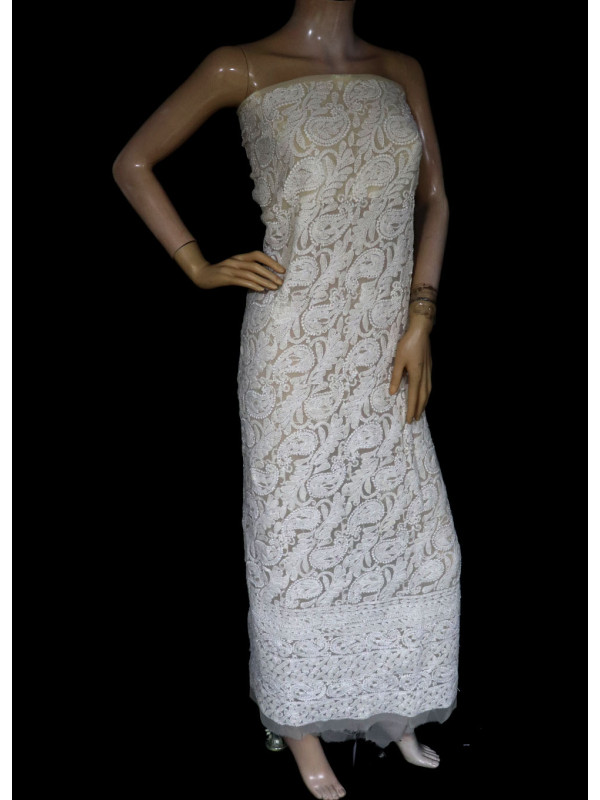 ISHIEQA's Beige Georgette Kurti Fabric - KL0310D