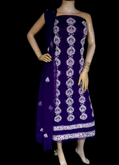 ISHIEQA's Purple-A Georgette Chikankari Dress Material-KL0204D