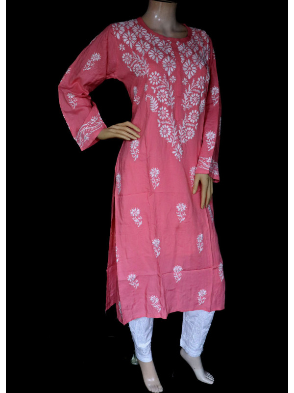 ISHIEQA's Coral Rayon Chikankari Kurti- MV1601D