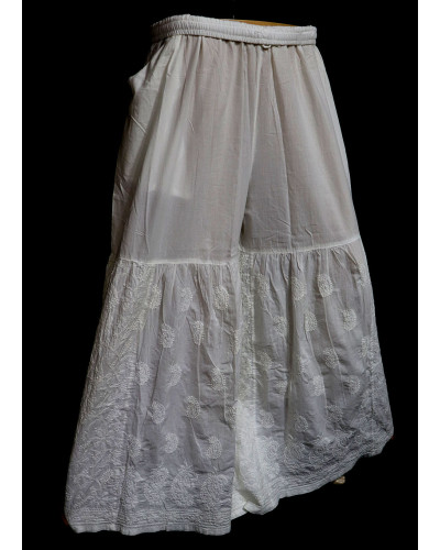 ISHIEQA’s White Kalidaar Cotton Sharara - DC0203C