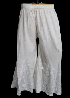 ISHIEQA's White Cotton Chikankari Sharara - SC0112D