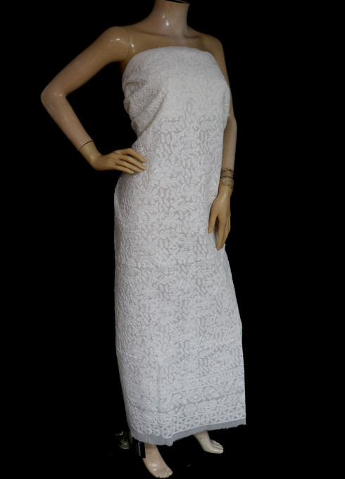 ISHIEQA's White-A Cotton Kurti Fabric - SC0101D